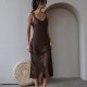 Шелковое платье-комбинация миди